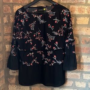 Lysse Black and Red Floral Blouse